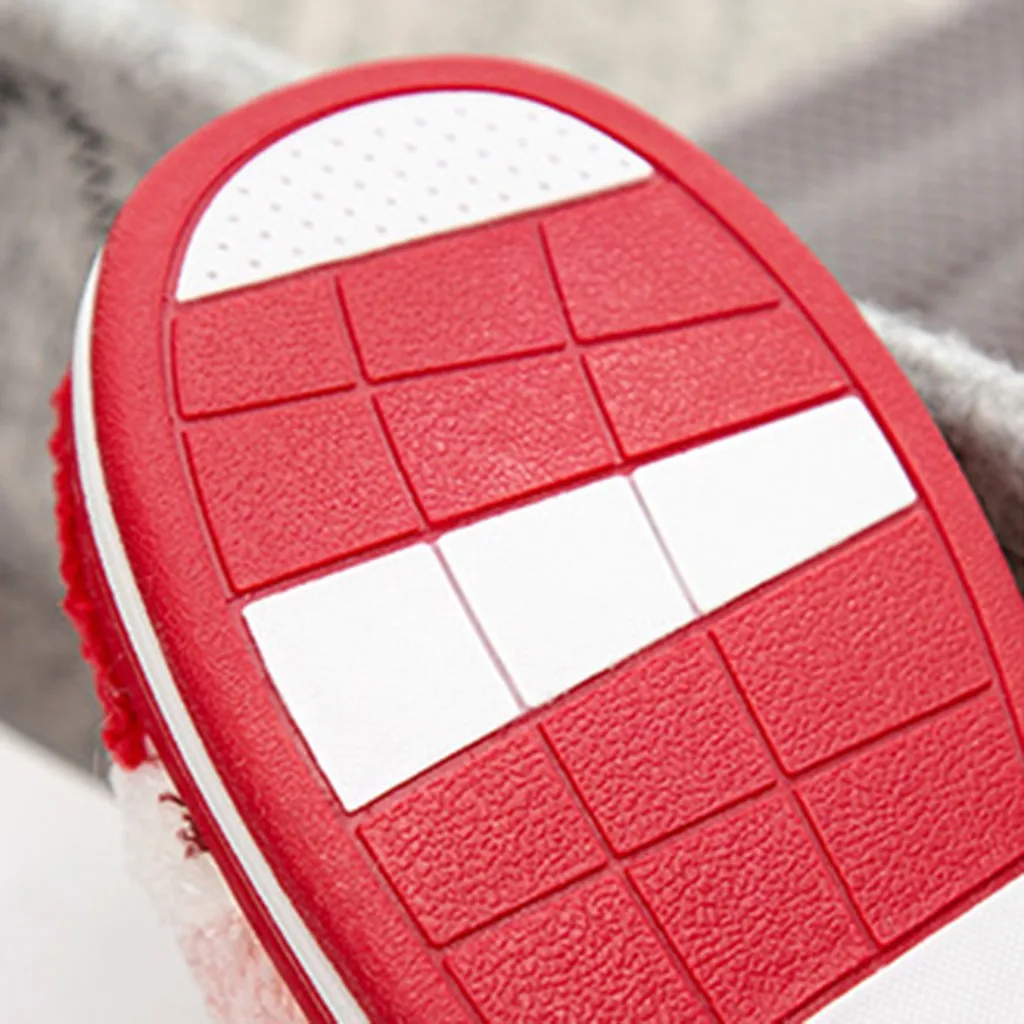 Мужские Рождественские теплые домашние тапочки на плоской платформе с