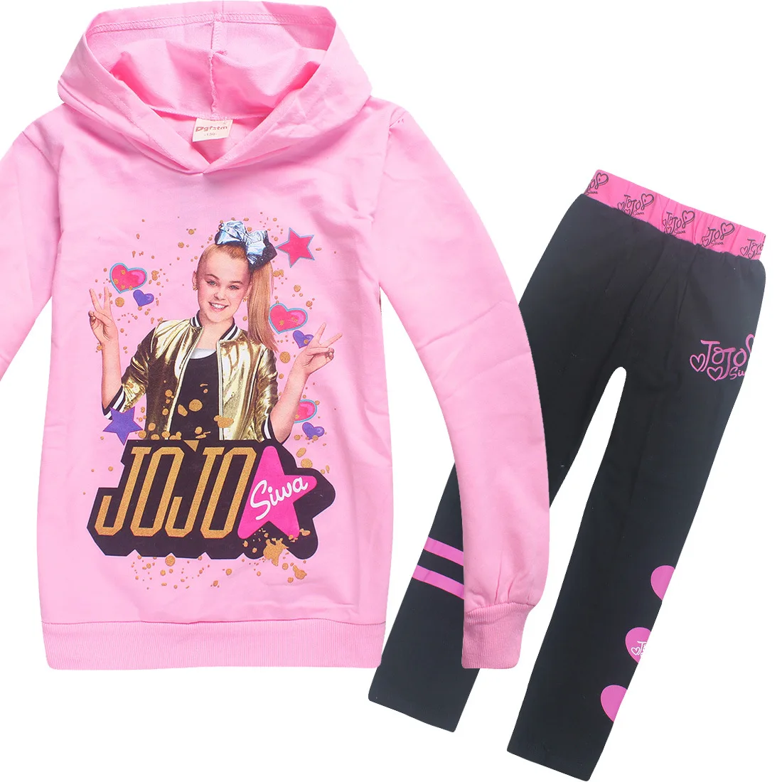 Jojo Siwa/милые топы с капюшоном для новорожденных и маленьких девочек; штаны; комплект из 2 предметов; Розовая одежда принцессы для маленьких девочек; наряды для Дня благодарения - Цвет: 7221