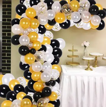 

150Pcs Black White Gold Balloons Arch Balloon Garland Kit For Engagement Wedding Birthday Baby Shower Engagement Party Decor