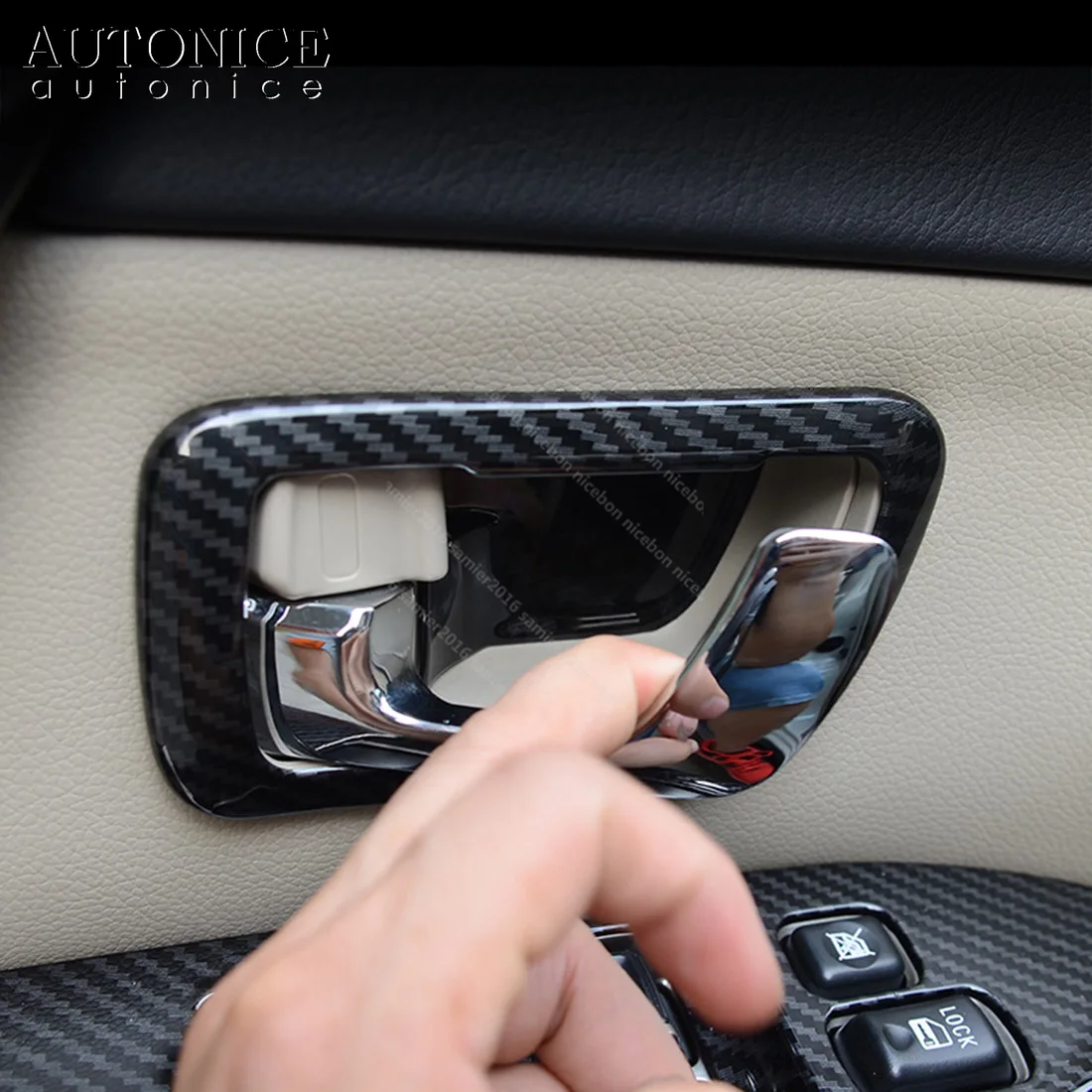 Для Mitsubishi PAJERO 2007- 4 шт. цветные дверные ручки из углеродного волокна декоративная крышка для рамы