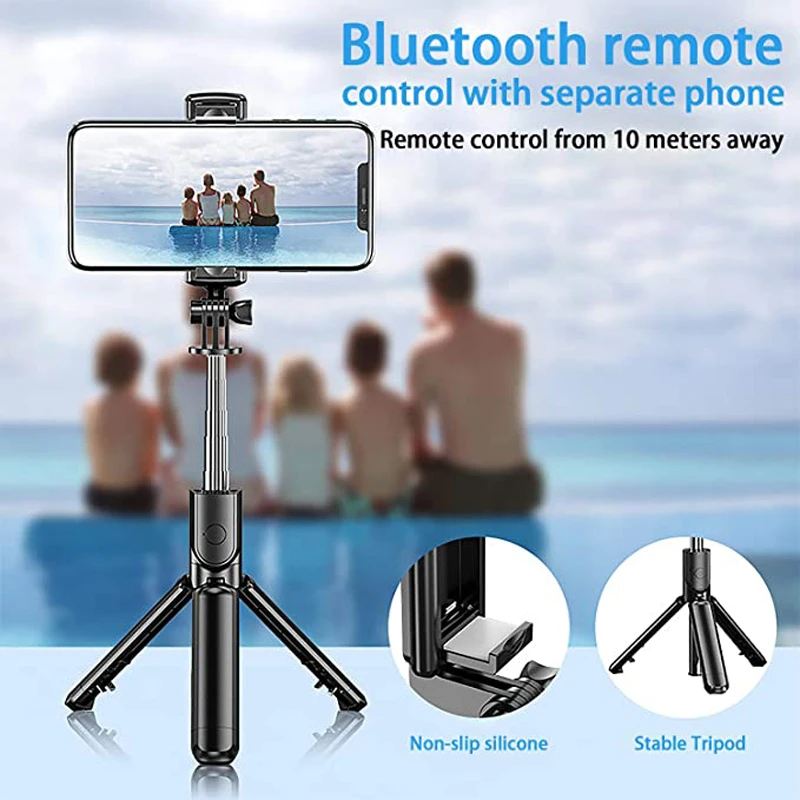 Extendable Selfie Stick Tripod Stand Multi-angle Rotation with Bluetooth Remote for iPhone 12 11 Pro XS MAX X XR SE 8 7 Samsung