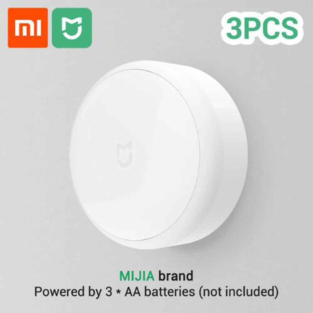 Xiaomi Mijia светодиодный коридор ночник инфракрасный пульт дистанционного управления датчик движения тела Smar домашний ночник Магнитный - Цвет: 3pcs