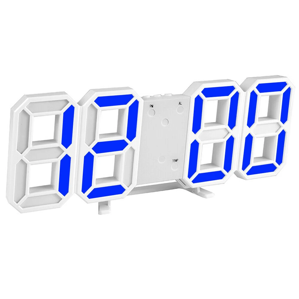 Modern 3D Table Clock LED Digital Wall Clock Home Decor Night Light Usb Powered Electronic Alarm Clock on The Wall Desk 