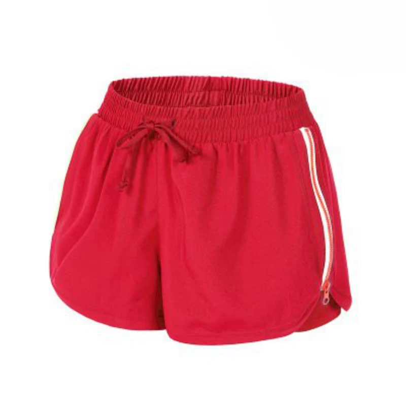 Женские спортивные шорты, одежда для фитнеса, летние шорты для тренировок, бега, спортзала, йоги, эластичные шорты - Цвет: Red