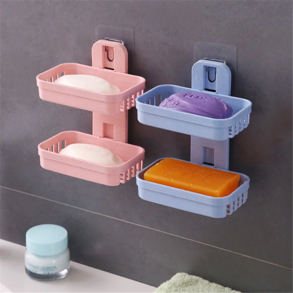 

Double Layers Soap Box Kitchen Tools Kitchen Sink Rack Holder Bathroom Shelf Soap Storage Accessorie