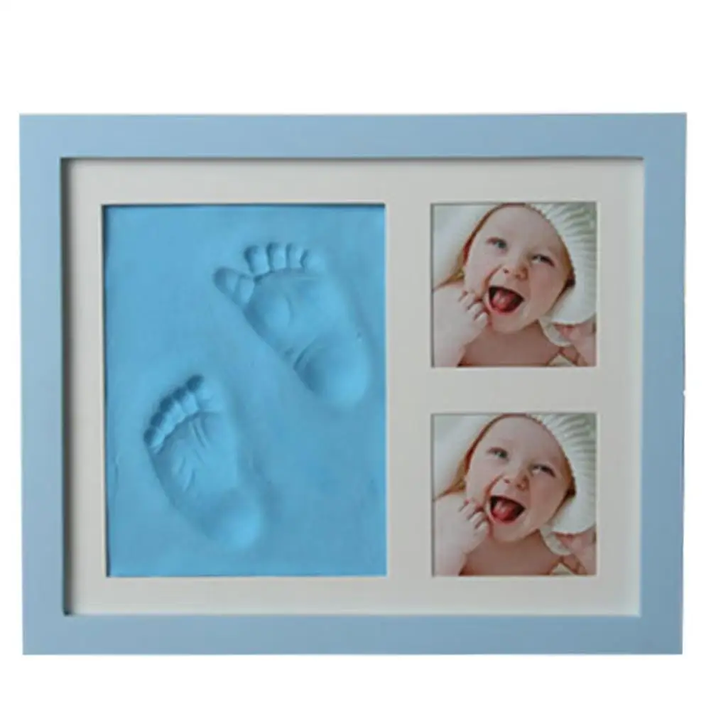 Детская ручная и ножная печать для рук и ног формочка Bebe Baby фоторамка с крышкой отпечаток пальца грязевой набор ребенок рост памятная форма ноги - Цвет: 1