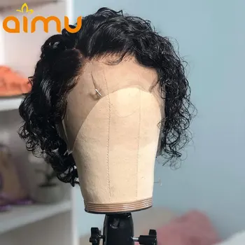

Pixie Cut Wig Burgundy 99J Colored Short Curly Bob Wig 4x4 Closure 13x4 Lace Front Human Hair Wigs Pre Plucked Bleached Natural