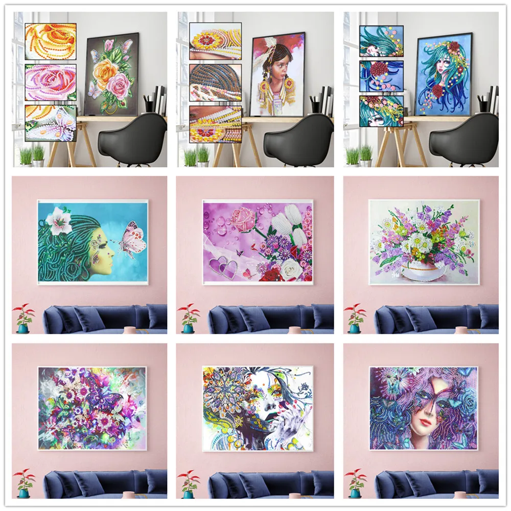 Алмазная живопись особой формы цветочный мультяшный Современный узор сделай сам