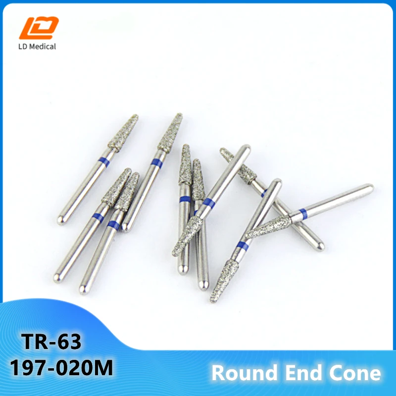 

10pcs/set Dental Dimond Burs Blue Rings TR-63 Medium Dental Burs 197-020M High Speed 1.6mm FG Shank Grinding Tools for Dentistry