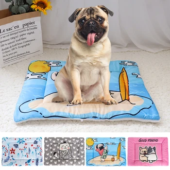 

Soft Warm Dog Mat Winter Dog Blanket Puppy Dog Cat Bed Mat Printed Sofa Sleeing Cushion Mattress For Small Medium Large Dogs Pug