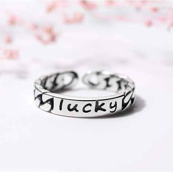 

REETI 925 Sterling Silver Lucky Open Rings For Women Vintage Style Lady Prevent Allergy Sterling-silver-jewelry