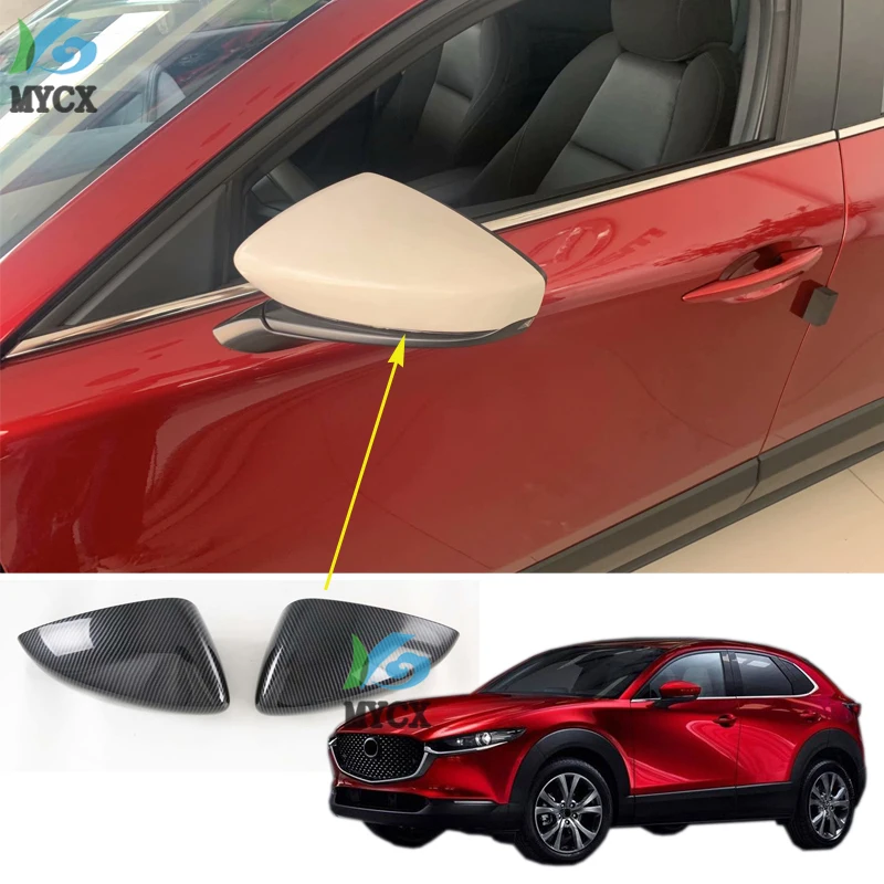 

Для Mazda CX-30 CX30 2020 2021 аксессуары ABS углеродное волокно фоторамка Обложка отделка стикер автостайлинг 2 шт.