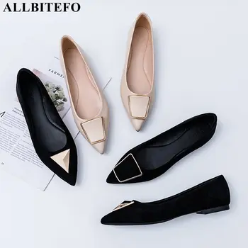 

ALLBITEFO high quality soft comfortable fashion casual women flats sneakers shoes breather sneakers shoes flat heel shoes