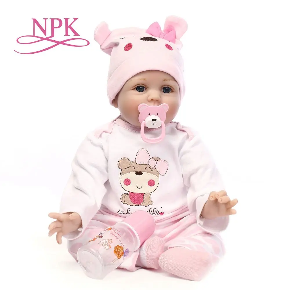

NPK 16" 40cm bebes realista reborn doll lifelike girl reborn babies silicone dolls toys for children xms gift bonecas for kids