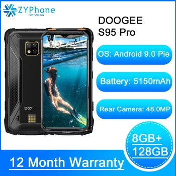 Перейти на Алиэкспресс и купить Модульный усиленный мобильный телефон Doogee S95 Pro, IP68/IP69K, 6,3-дюймовый дисплей, Helio P90 восемь ядер, тройная камера 48 МП, 8 Гб 128 ГБ