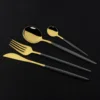 Pink Gold Cutlery Set Stainless Steel Dinnerware Set 24Pcs Knives Forks Coffee Spoons Flatware Set Kitchen Dinner Tableware Set ► Photo 3/6