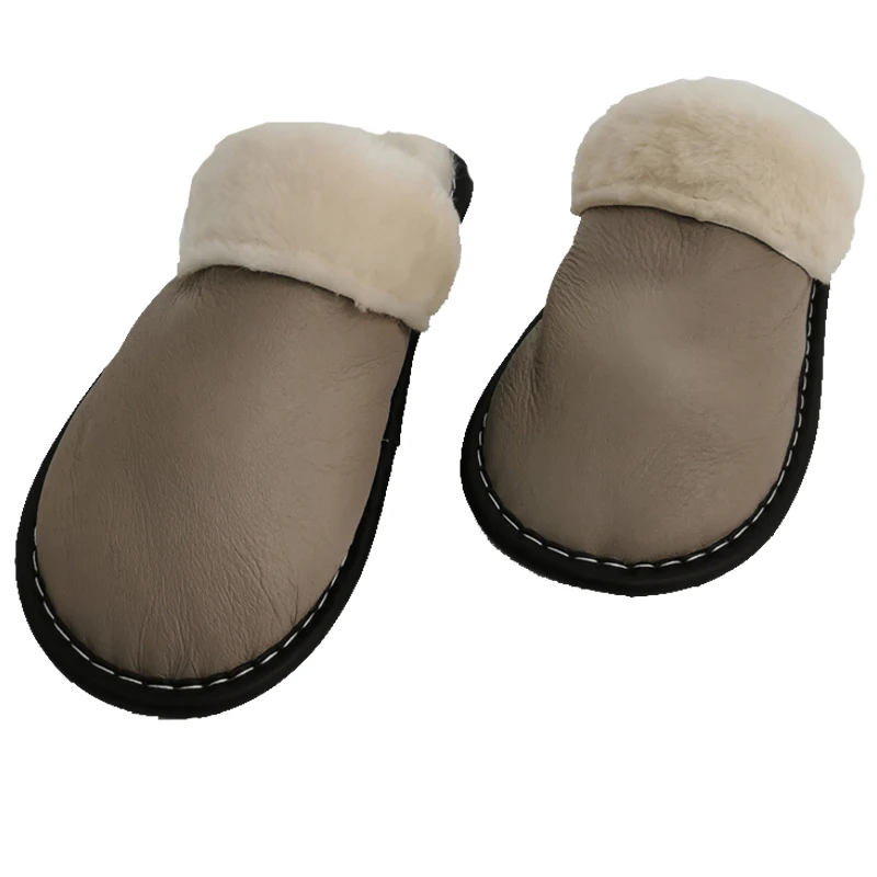 Winter fashion men's and women" home slippers sheep shearing fur warm shoes ladies slip flat shoes fur slippers 35cm-44cm