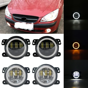 

For Wrangler Chrysler Cherokee 2PCS 4 Inch 30W Round LED Passing Fog Lights LED Driving Lamp with Turn Signal and DRL