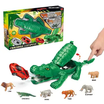 

Car Model Catapult Toy Crocodile Catapult Toy Educational Track Car Toys Set Perfect Gift For Kids Children