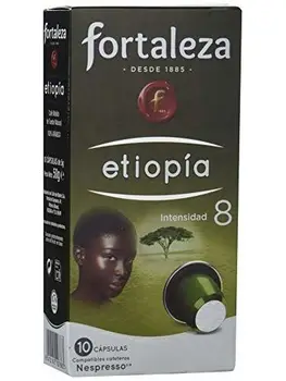 

Café FORTALEZA - Cápsulas de café de Etiopía Compatibles con Nespresso - Pack 5 x 10 - Total 50 Cápsulas