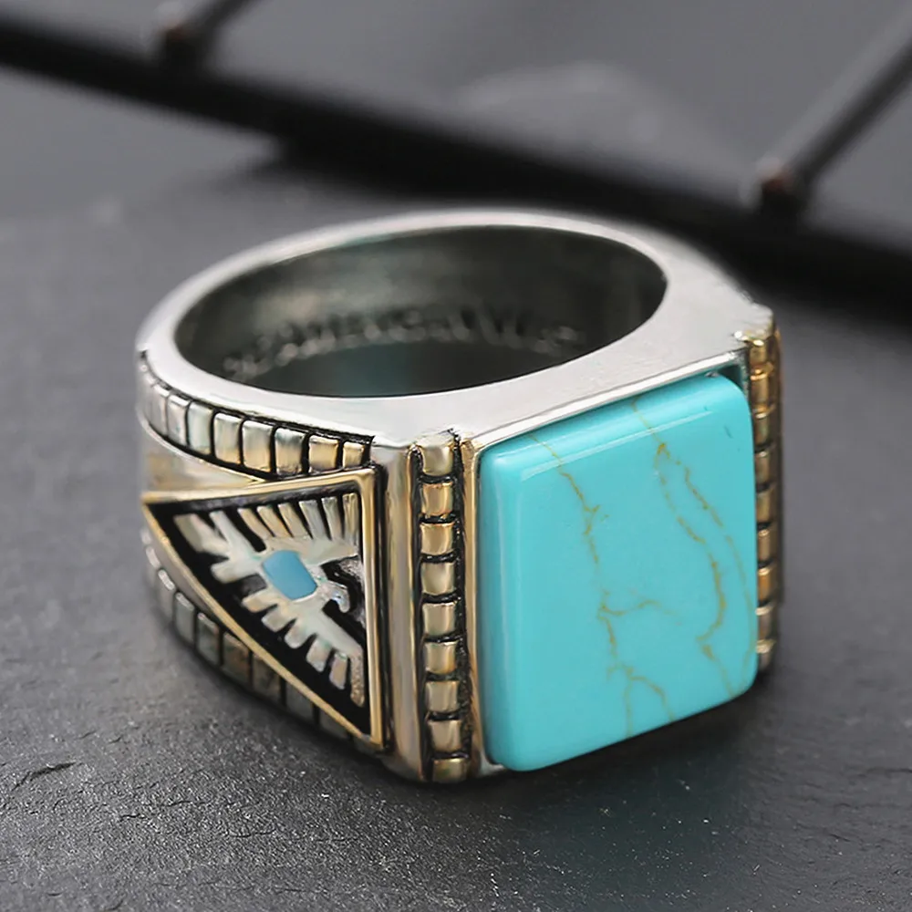 Jayne Square Turquoise Ring – Lucia's World Emporium