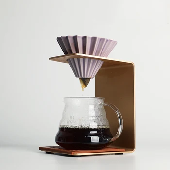 

V60 Universal Stainless Steel Rectangular Hand Brewed Coffee Filter Cup Shelf Arch Exquisite And Durable Iron Coffee Coffee Set