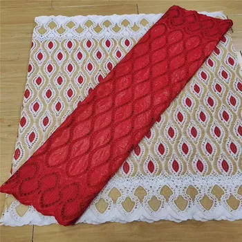 

african bazin riche fabric cotton dry basin brode lace fabric 2.5yards +2.5yards Swiss Voile In Switzerland Dubai Fabric !L70426