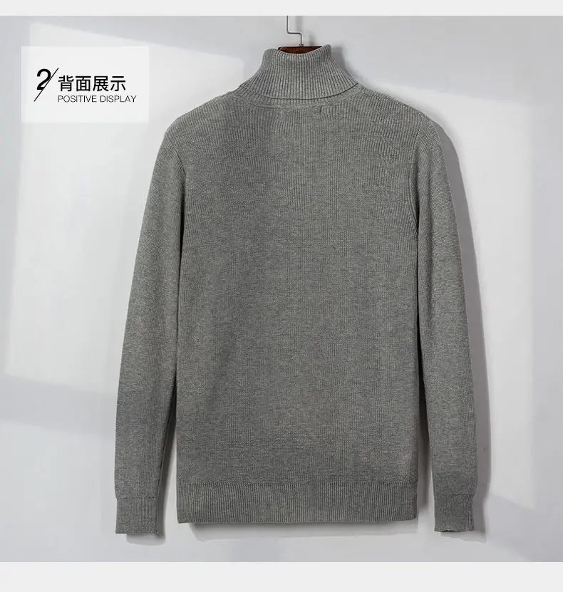 MuLS Sweater Men Pullovers High-Neck Cotton Turtleneck Sweater Jumpers Christmas Red Autumn Winter Thick Warm Male Knitwears DropShip 11
