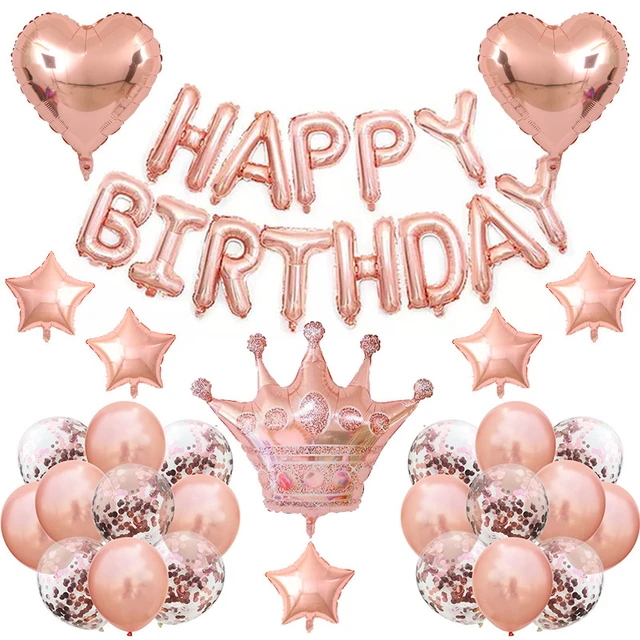 Decorazioni per il 1 ° compleanno per ragazze palloncini per feste di  compleanno in oro rosa decorazioni per il compleanno ragazza Banner di buon  compleanno 1 anno - AliExpress