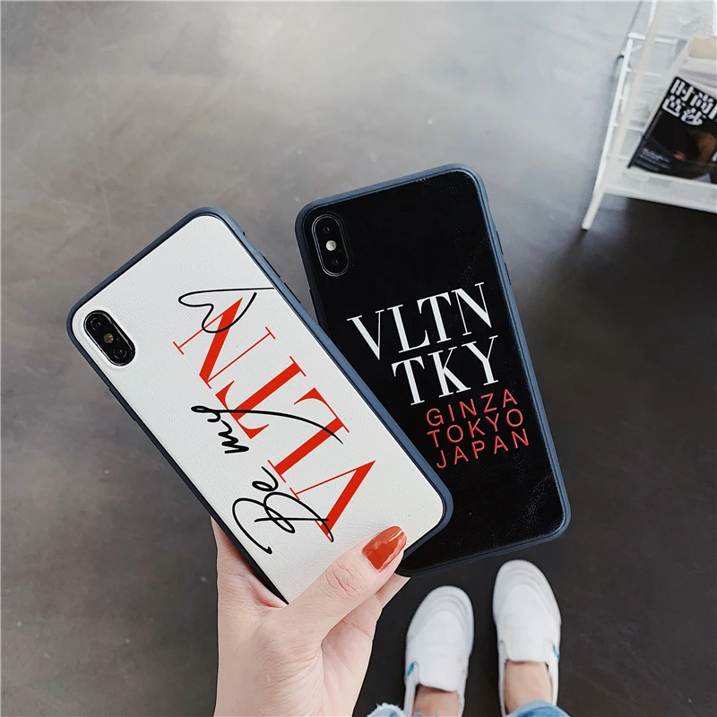 

Luxury brand Italy VLTN cover case for iphone X XR XS max 8 7 6 6s plus fashion Japan TKY soft sheepskin couple phone coque capa