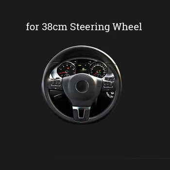 

Carbon Fiber Car Steering Wheel Cover Dustproof Protector Faux Leather 38cm Universal High Quality New
