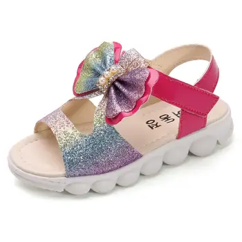 

Summer Children Infant Kid Baby Girls Bling Sequins Pearl Princess Shoes Sandals summer beach slippers girls sandale fille