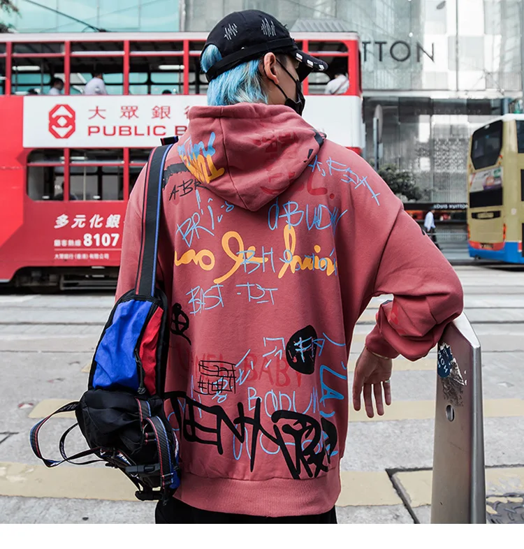 Хип-хоп худи граффити для мужчин Harajuku уличная толстовка с капюшоном свитер пуловер в стиле хип-хоп Hoode хлопковая осенняя одежда скейтборд