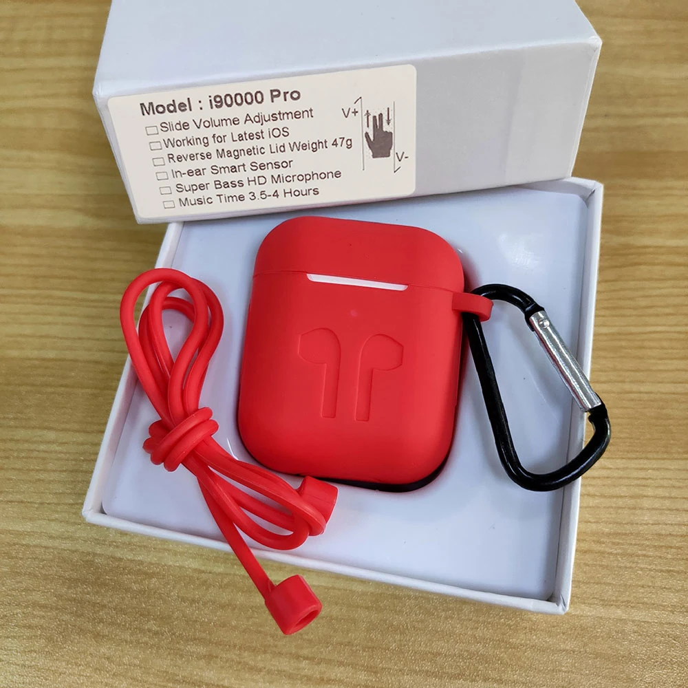 red with case I90000 Pro TWS Arie 2 беспроводные наушники 8D Super Bass Bluetooth 5,0 наушники раздвижные регулировки громкости наушники PK i5000 i9000 TWS - Цвет: red with case
