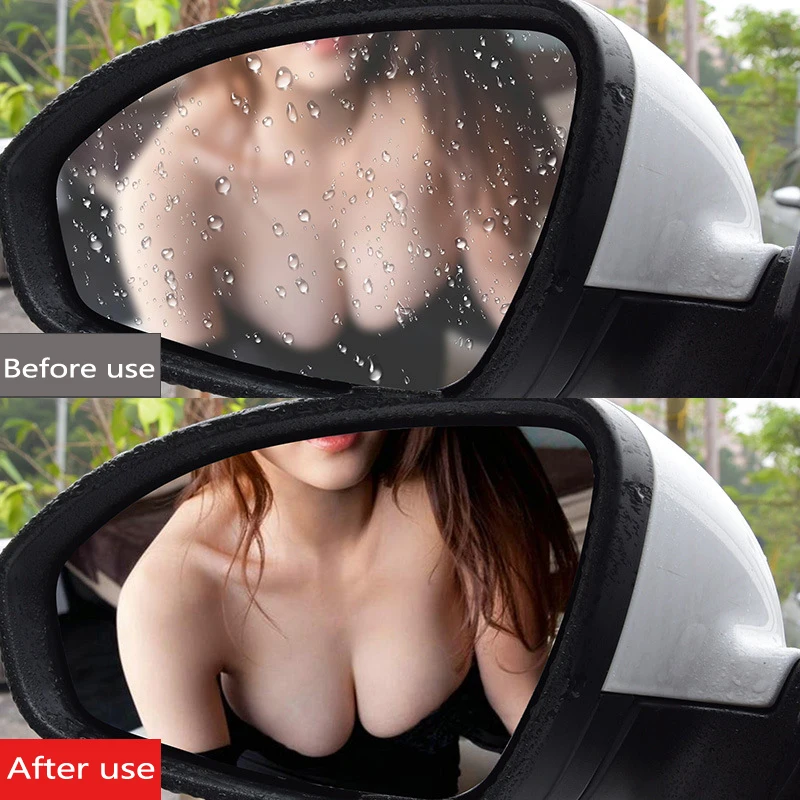 

2Pcs Nano Car Rearview Mirror Protective Film Anti Fog Window Clear Rainproof Rear View Mirror Protective Soft Film Car sticker