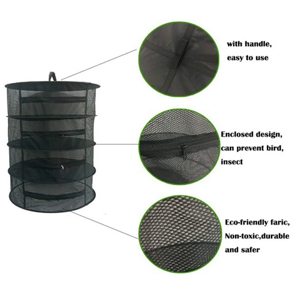 Collapsible Drying Net Herb Dryer Mesh Tray Outdoor / Indoor Garden Drying Racks