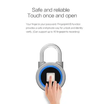 

Fingerprint Lock Smart Electronic Fingerprint Lock IP65 Waterproof AntiTheft Security Digital Padlock Bluetooth Door Lock