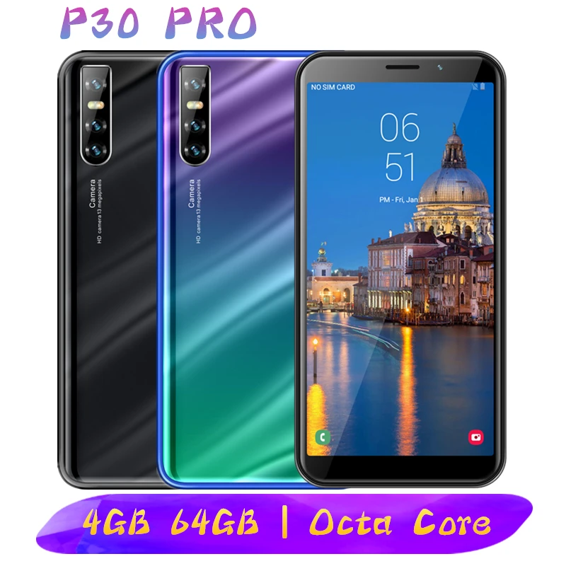 Смартфоны P30 Pro 13MP + 5MP Octa Core 4G Оперативная память 64G Встроенная Android мобильных