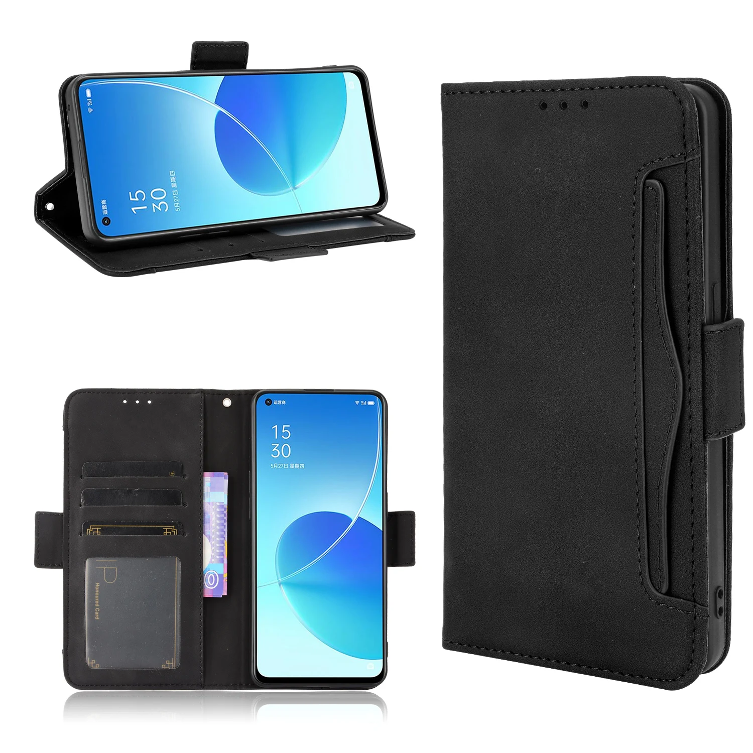 Custodia Flip Con Tasche E Chiusura Magnetica Per OPPO Reno 6 Pro+ 5G - Cover In Tessuto Oxford E Pelle PU Con Supporto Per Video - Protezione Antiurto