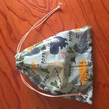 

1pc Cotton Drawstring Eco Pouch Milti-purpose Organised Bag Party gift Bag Roar Dinosaur YL0924a YI