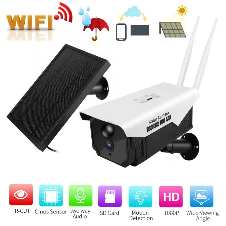 1080P Wifi солнечная мощность IP66 Открытый водонепроницаемый светодиодный