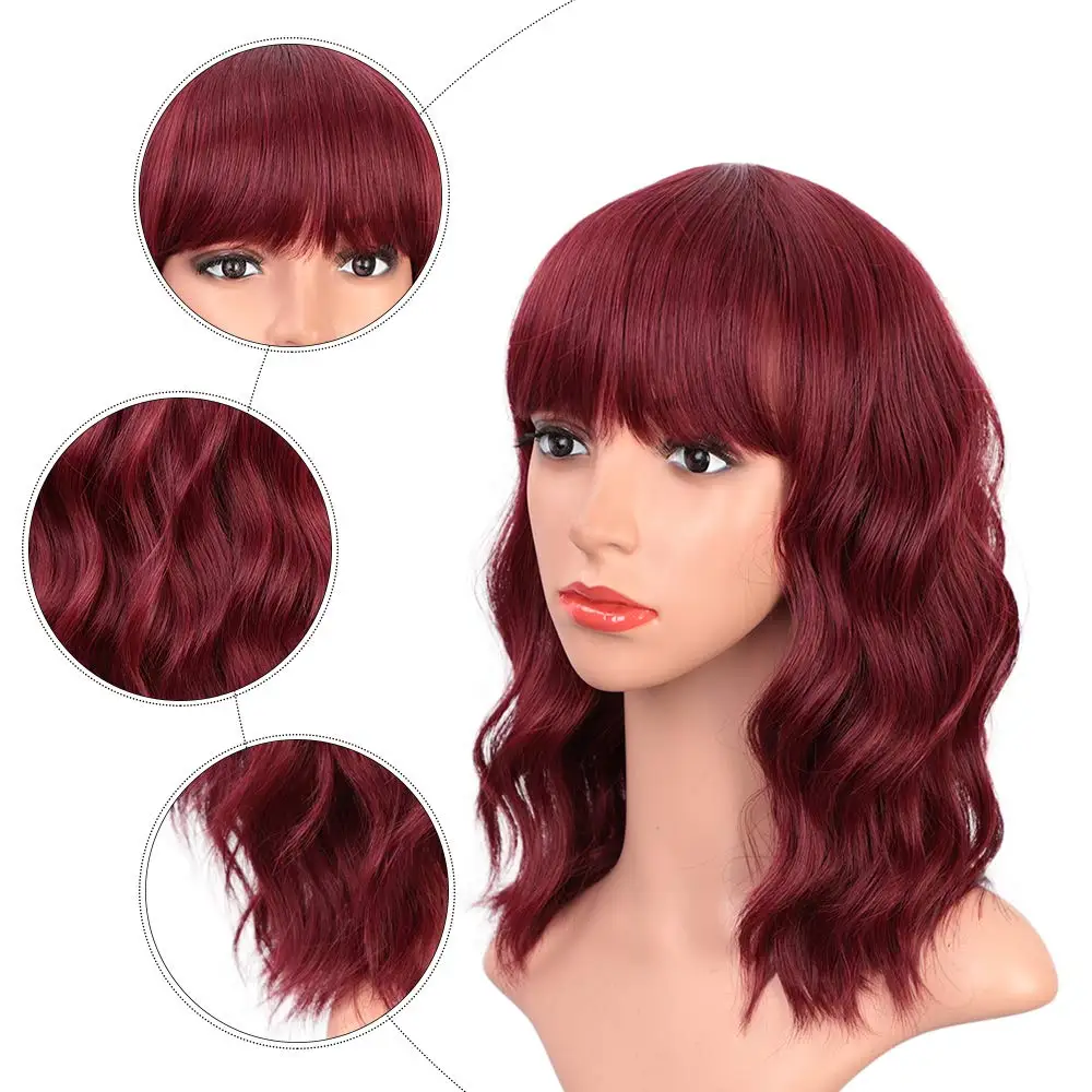 AISI HAIR синтетический парик короткий боб с челкой косплей волнистые синтетические