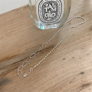 

RUIYI Real 925 Sterling Silver Korean Style Women Olive Beads Chokers Female Minimalist Niche Necklace Girls Cold Wind Chokers