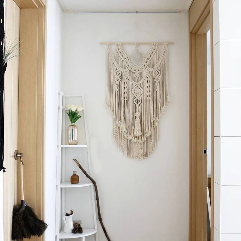 Macrame Tejido Colgante De Pared Boho Chic Bohemio Hogar