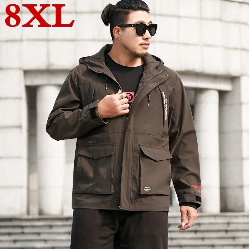 

New plus size 8XL 7XL 6XL high quality Men Spring And Autumn Jackets And Coatse Jackets Mens Clothes Tooling jacket