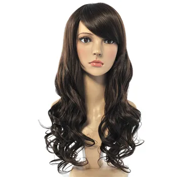

synthetic Medium Length Loose Wave Synthetic Hair Wig Burg Colored Synthetic Hair Wigs For Black Women High Temperture Fibre