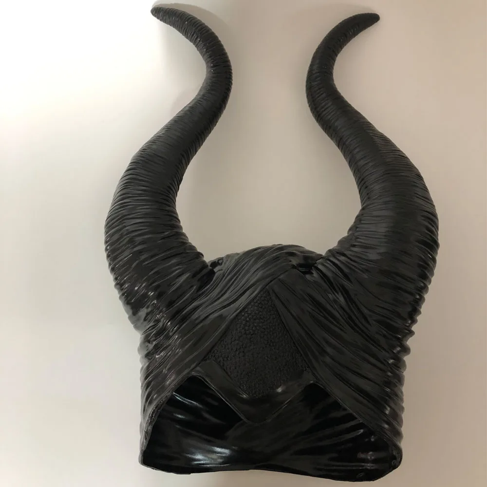 Maleficent рога Косплей шапка-маска Черная Королева шлем Кепка с головным убором для Хэллоуина маскарадные реквизиты для вечеринки