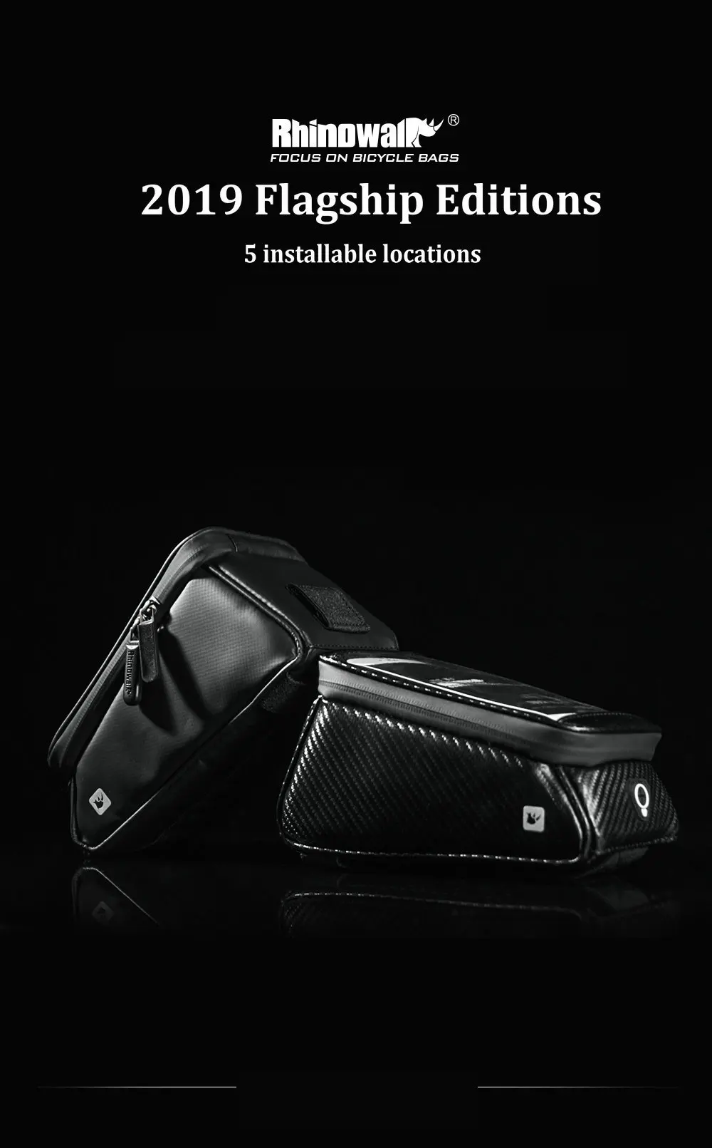 RHINOWALK Bicycle Front Tube Bag Rainproof Touch Screen Cycling Top Front Tube Frame Bags 5.86.0 Phone Case Bike Accessories (1)