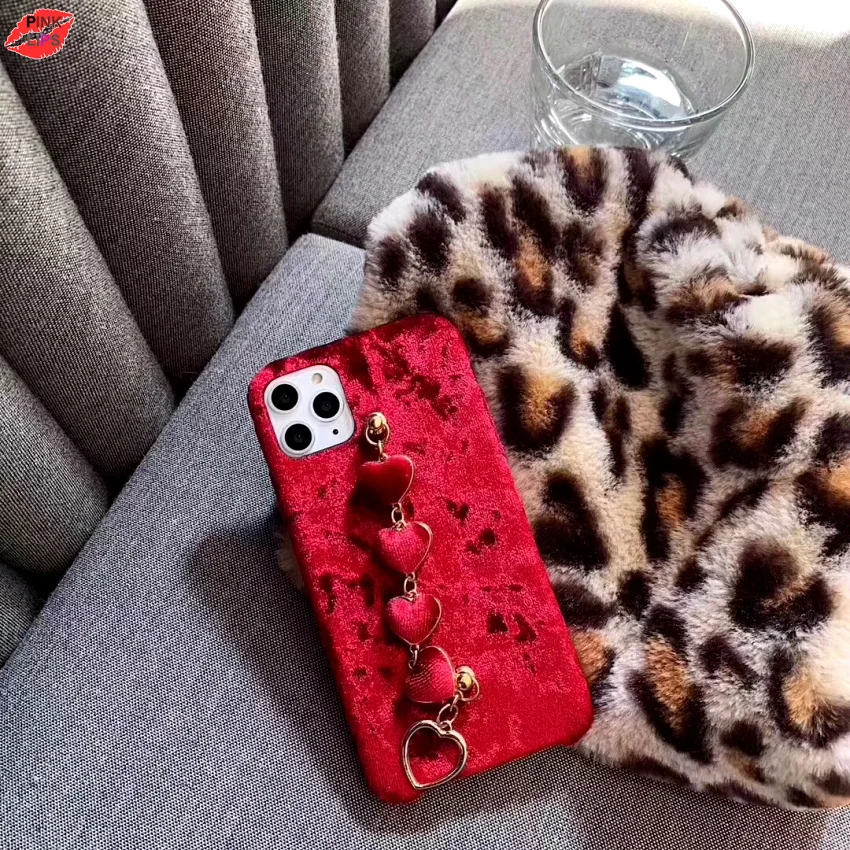 Fashion Corduroy Winter Phone Case For iphone 11 Pro Max XR XS Max X 7 8 6 6s Plus XR love heart bracelet Warm Back Cover (5)