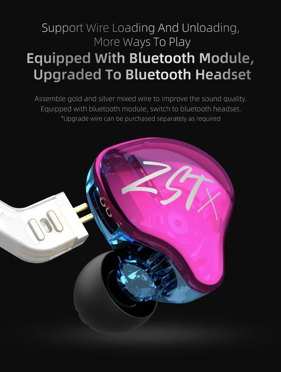 KZ ZST X 1BA+1DD Hybrid Unit In-Ear Earphones